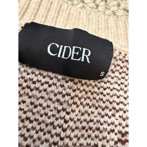 Preppy Argyle Sweater Vest Dark Academia V Neck Knit Cider Small - Image 4