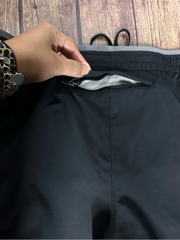 Nike Black Athletic Shorts with White Swoosh - Image 3
