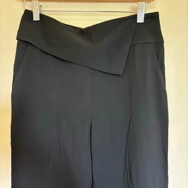 Michelle Mason Women's Size 6 Drape‎ Black Dress Pants Trousers - Image 3