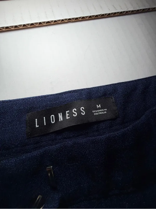 Lioness Navy Pinstripe Wide Leg Trousers - Image 2