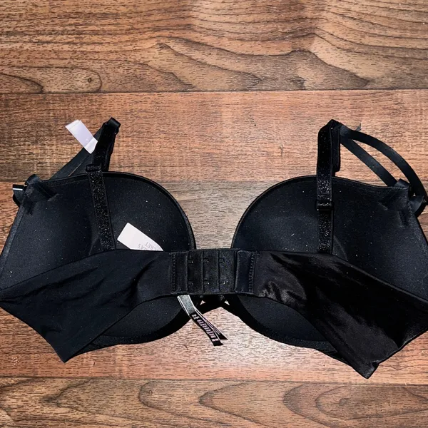 Victoria's Secret Black Smooth push up Bra with Double Straps shine straps - Image 5