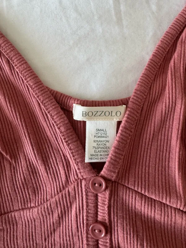 Pink Button Detail Cropped Tank - Image 4