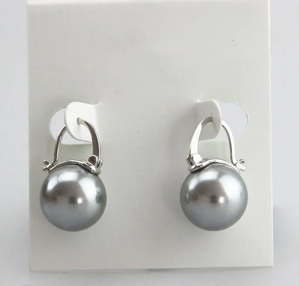 New Fashion Simple Grey Pearl Dangle Drop Earrings For Women - Image 3