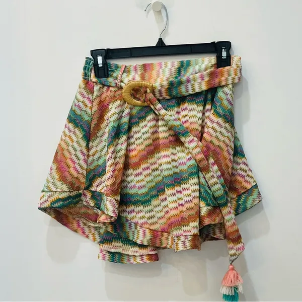 NWT Trina Turk Mirage Crochet Belted Skirt with Shorts Size Medium - Image 3