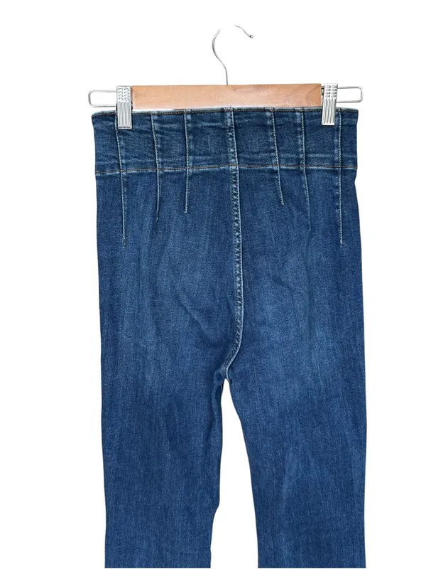 Free People - Jayde Flare Jeans Night Sky Retro High Rise Denim Sz 27 - Image 6