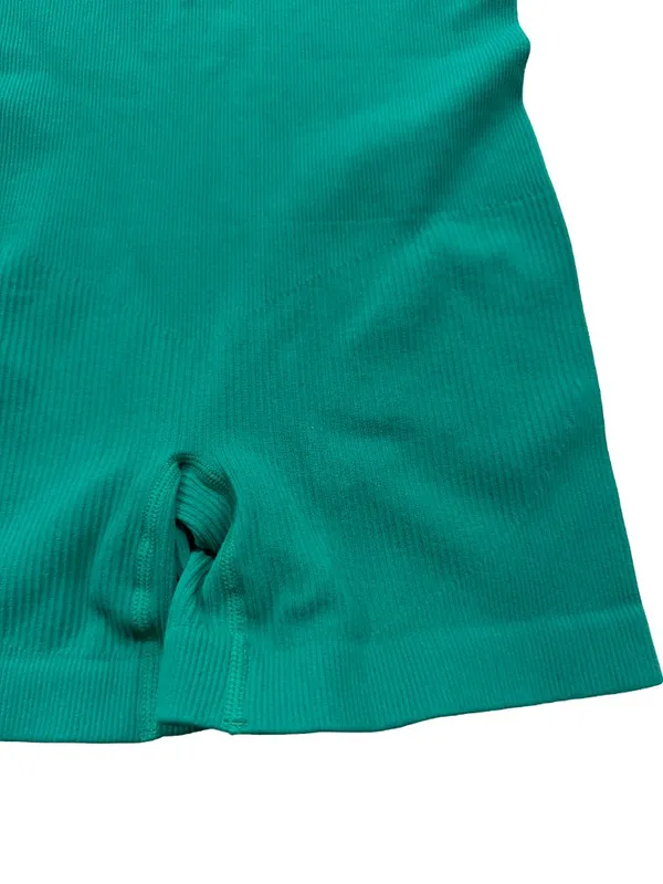 Amazon Brands Green Ribbed Racerback Romper Fitted Adjustable Small Women's - Image 11