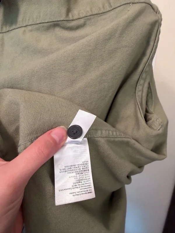 H&M green utility jacket slightly fitted chest pockets - Image 7