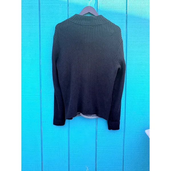 Lauren Ralph Lauren XL Full Zip Grandpacore Cardigan Sweater Chevron Cotton‎ - Image 5