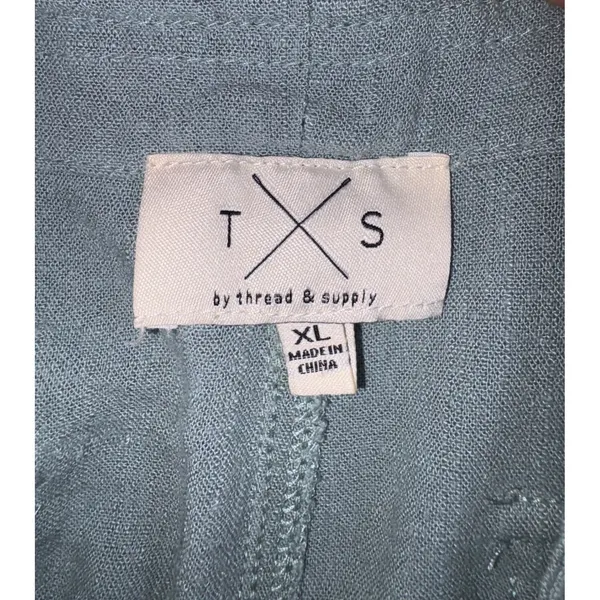 T&S by Thread & Supply Cargo Pants Sage Green Wide Leg XL Drawstring Waist - Image 6