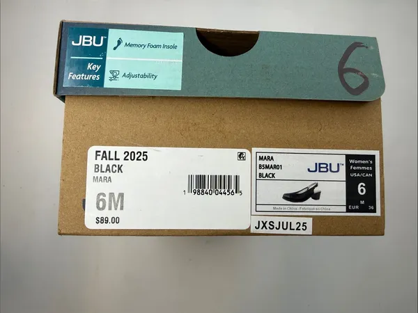 JBU Women's Mara Slingbacks Black Dress Pumps Size 6 - Image 4