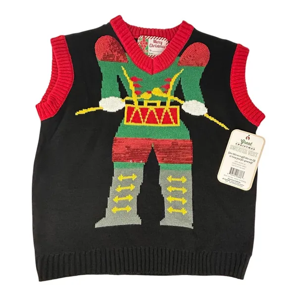 Great Christmas Ugly Sweater Vest Elf Body Mens Small Holiday Festive Merry NWT - Image 7