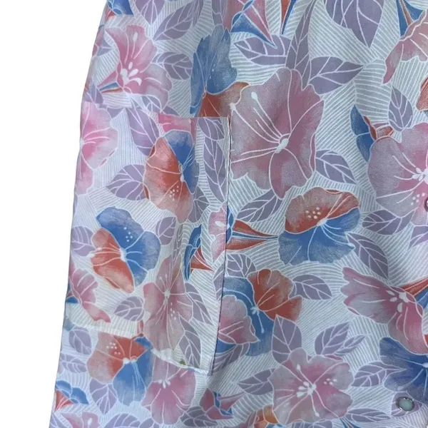 Vintage Regal Rose Floral Print Button Down Midi Dress ￼Size Medium - Image 5