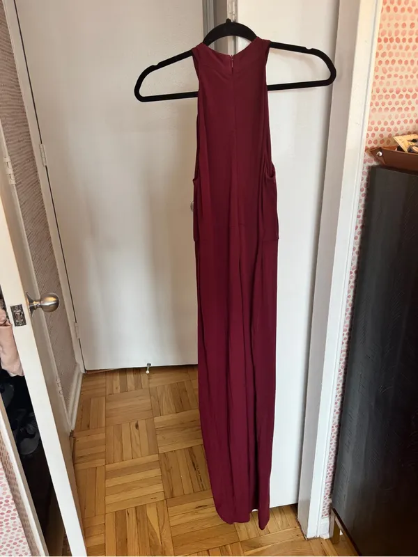 Venus Drape Maxi Dress in Burgundy Medium wedding guest bridesmaid - Image 6