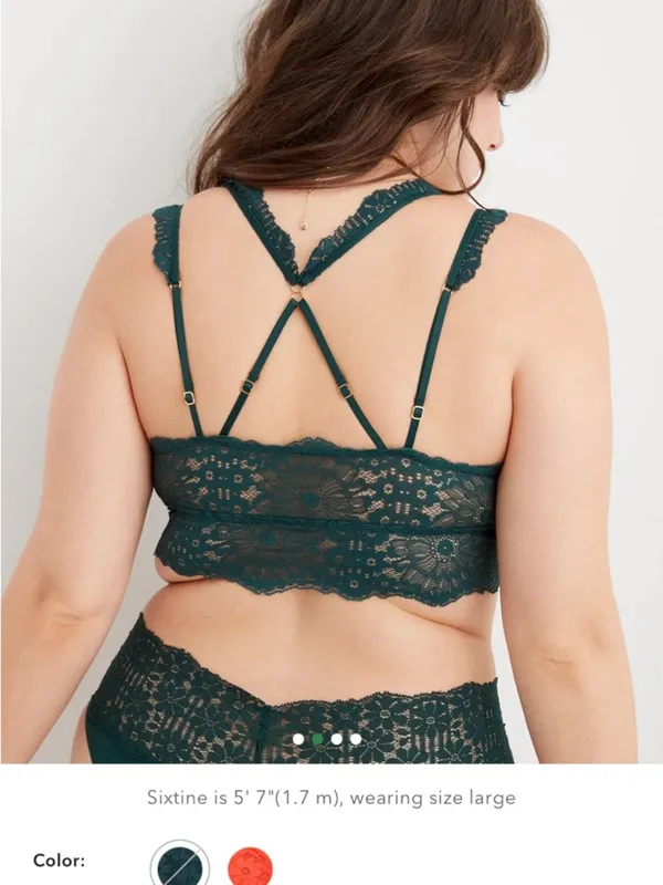 Aerie Bralette XL Black Lace Strappy Racerback Wireless Pullover Bra - Image 13