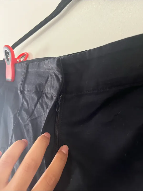 Loft Black Cotton Wide Leg Trouser Pants 12 Minimalist Capsule Office Coastal - Image 3