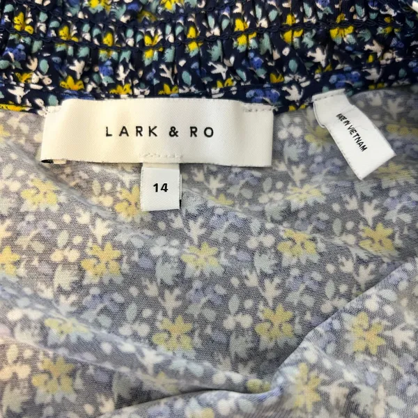 Lark & Ro Floral Print Ruffle Neck Short Sleeve Dress Size‎ 14 - Image 4