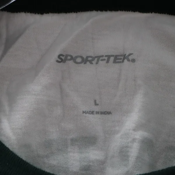 Sport Tek‎ White Green Mineritos Baseball Tee Tshirt Raglan Top L Large - Image 5