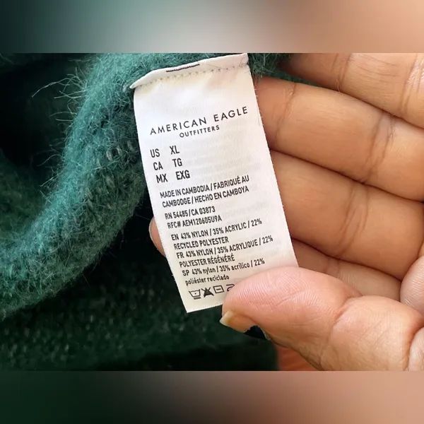 American Eagle 🦅 OH Whoa So Cozy Fuzzy Cardigan Green - Image 7