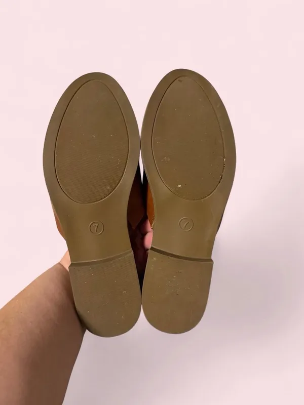 Universal Thread Brown Leather Slip-On Mules - Image 6