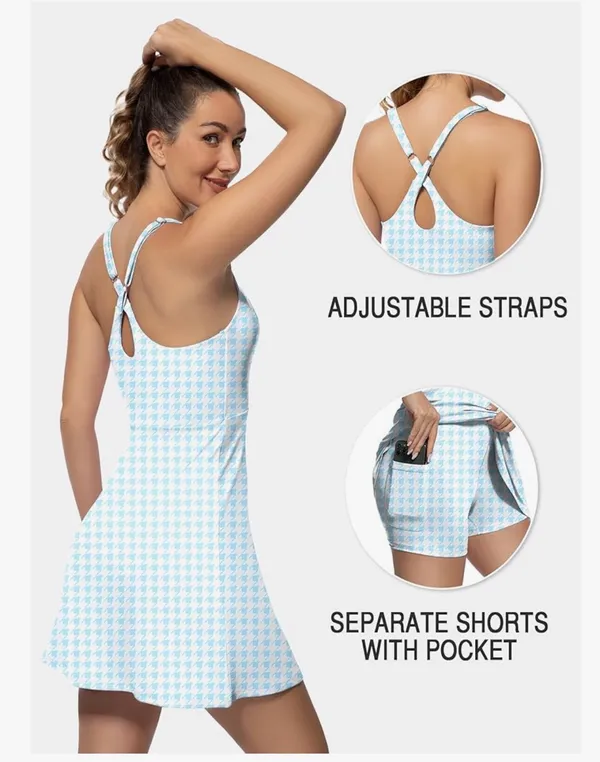 Blue Gingham Athletic Dress - Image 2