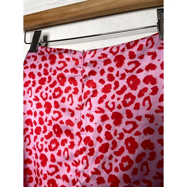 NEW Princess Polly Quinny Mini Skirt Pink Red Cheetah Mini Skirt US 0 - Image 4