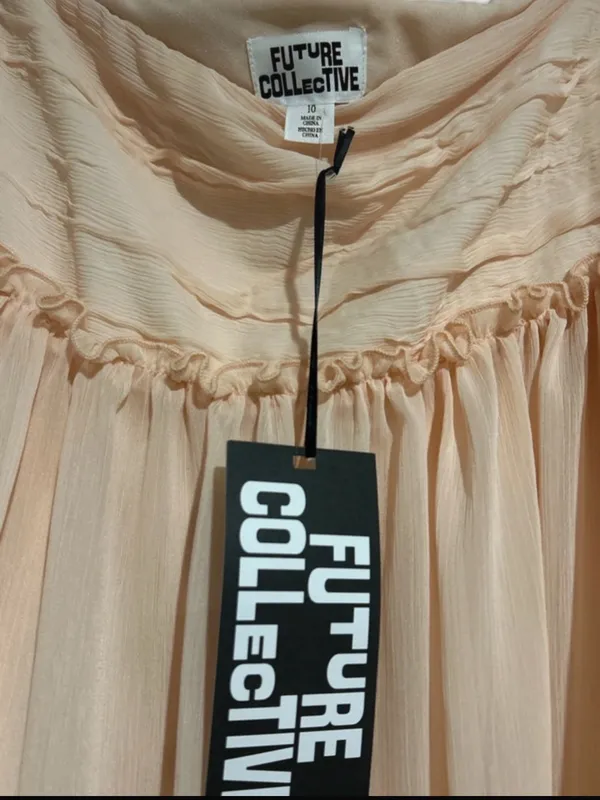 Fashion Collective Light Peach Maxi Skirt - Flowing Women's Skirt NWT - Image 4