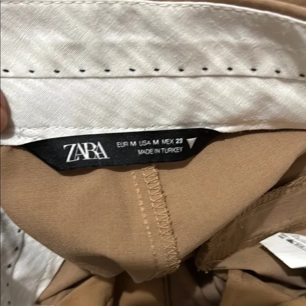 Zara wide leg Tan trousers - Image 3