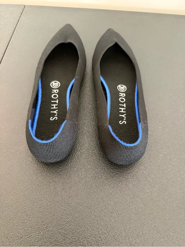 Women's Black Pointed Knit Flats 8.5 - Image 2