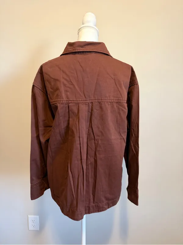 NWT Pistola Jessa oversized Utility jacket in Spice brown full zip Size medium - Image 8