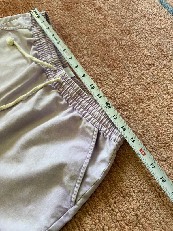 No Boundaries Lilac Acid Wash Drawstring Shorts Size M Cotton Blend - Image 4