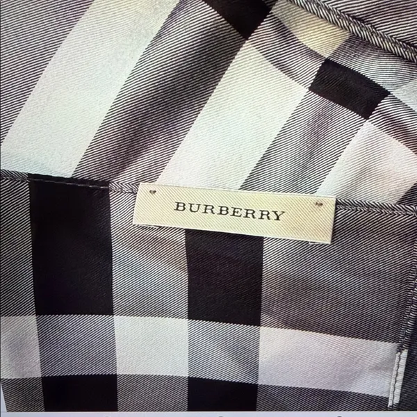 Burberry Gray and Black Checkered Scarf - Image 3