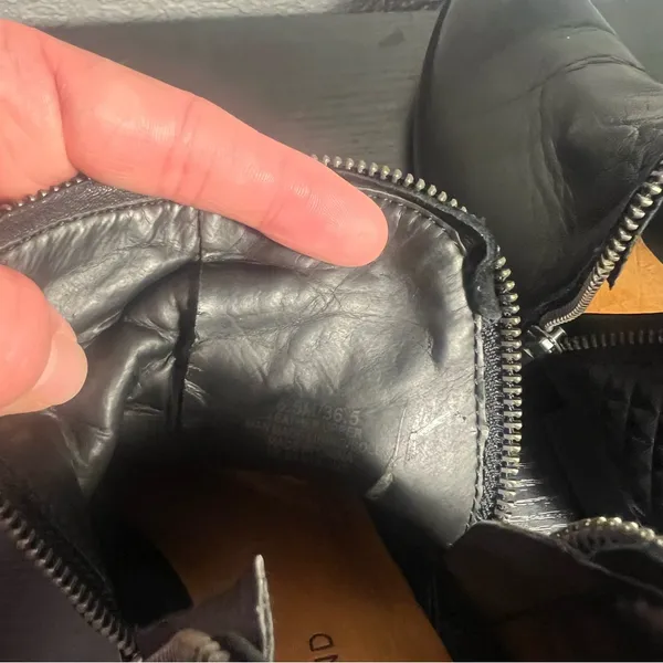 Lucky Brand Bartolino Black‎ Leather Zippered Booties Women’s 6.5M Moto Boots - Image 11