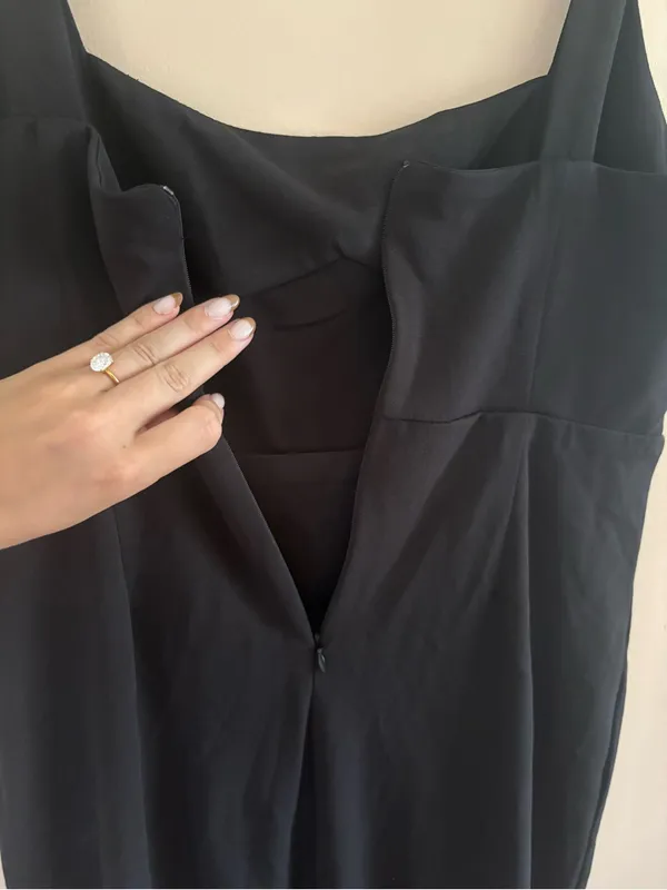 Lulus Vibrant Allure Black Square Neck Sleeveless Bodycon Midi Dress Size large - Image 10