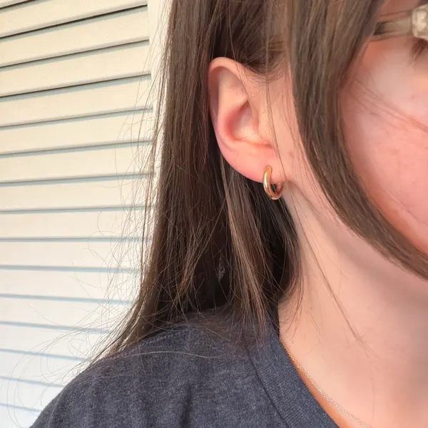 Chunky gold hoop earrings H&M - Image 2