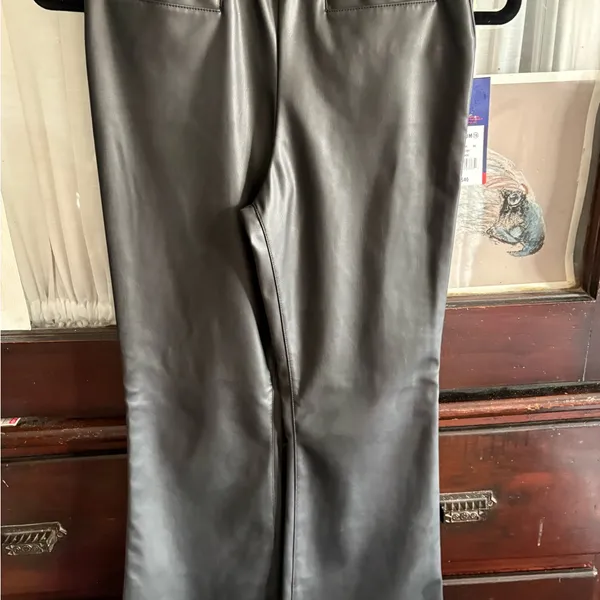 Limited Too Black Faux-Leather flare pants - Image 4