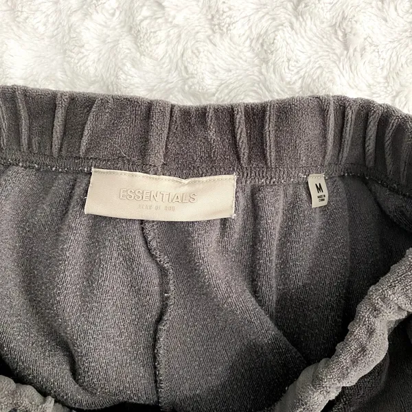 Fear of God Essentials Iron Black Gray Pull-on Velour Lounge Joggers Pants M - Image 5