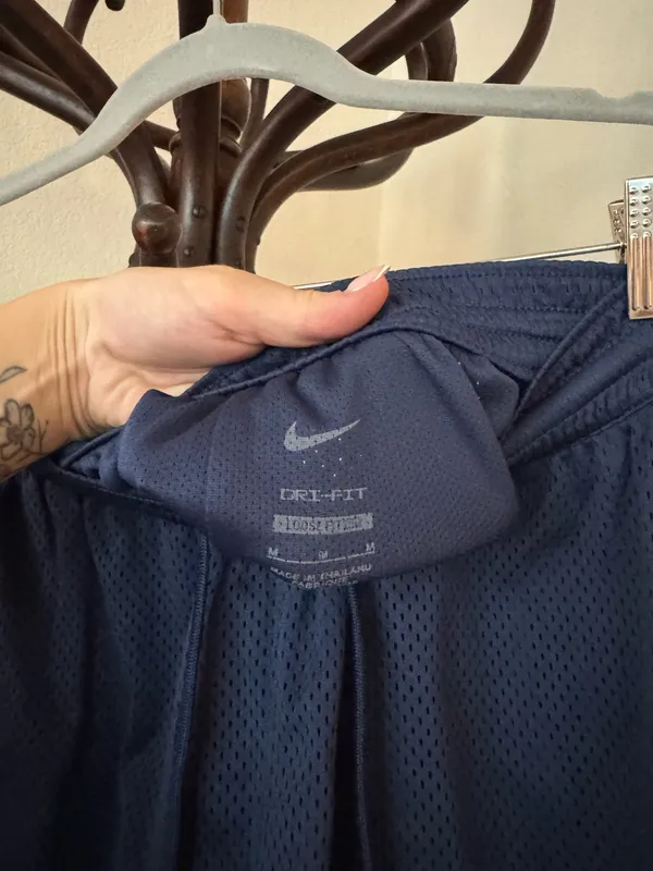 Vintage Style Navy Blue Dri-Fit Nike Shorts - Image 5