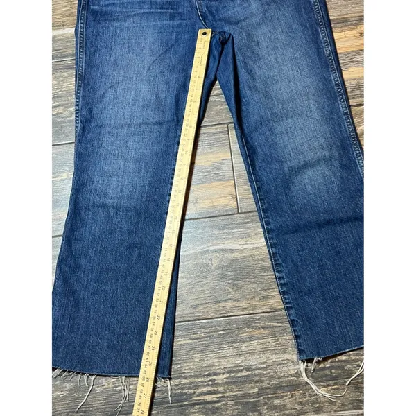 Madewell Rigid Demi-Boot Crop Jeans Size 29 High Rise Raw Hem‎ Wide Leg Denim - Image 8