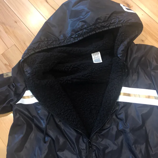 PINK Black Bomber Jacket - Image 5