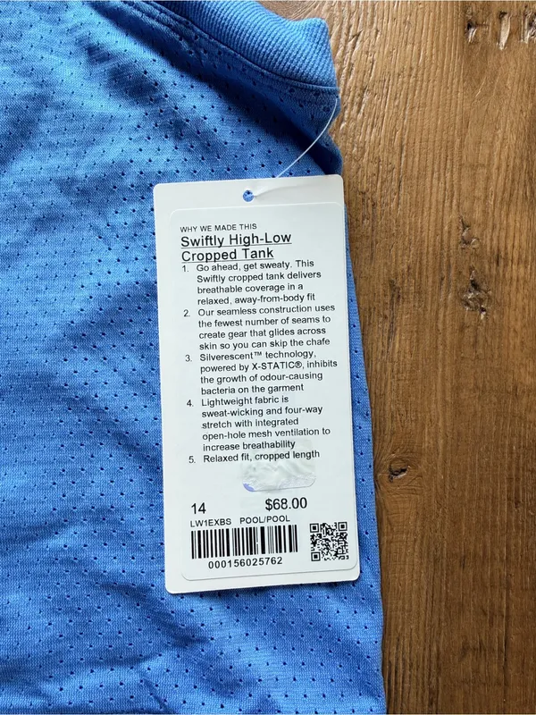 lululemon athletica Perforated Light Blue Cropped Athletic Tank - Image 3