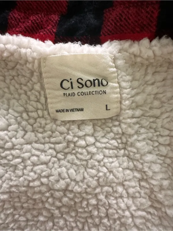 Ci Sono Red and Black Buffalo Plaid Flannel Jacket - Image 2