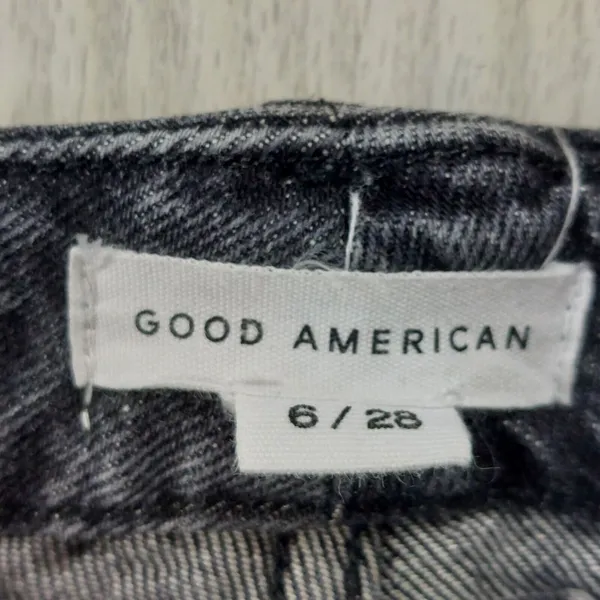 Good American Womens Jeans Size 6/28 Black High Rise Straight Leg Denim Trendy - Image 3