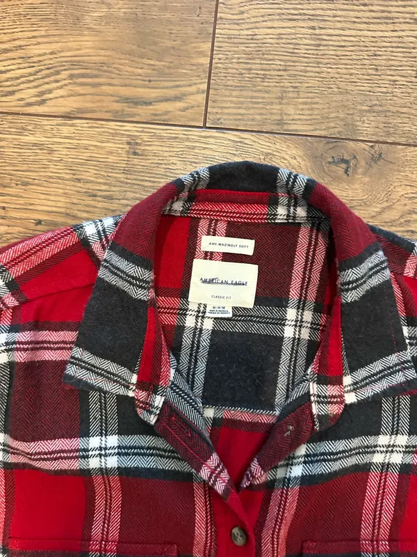 American Eagle Long Sleeve Flannel Shirt - Image 4