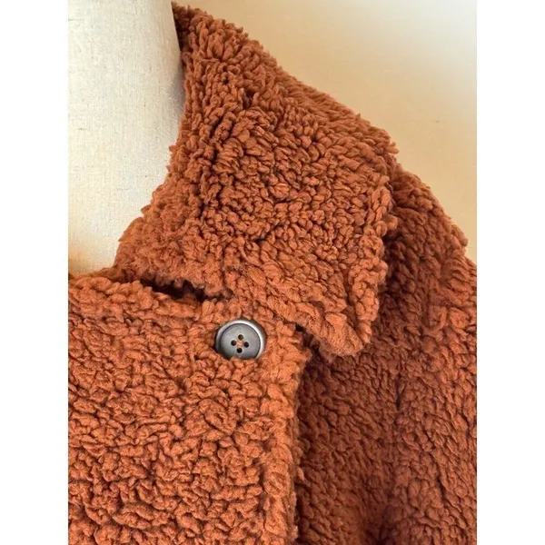 BB Dakota Coat Women Small Brown Sherpa Fuzzy Teddy As‎ She Goes Jacket NWOT - Image 7