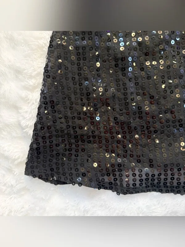 NWT LULUS Women Beachside Stunner Black Sequin Swim Cover-Up Size Medium - Image 9