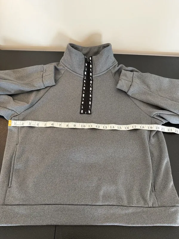Nike Therma-Fit Womens Gray Quarter Zip Athletic Fleece Sweatshirt Size S - Image 4