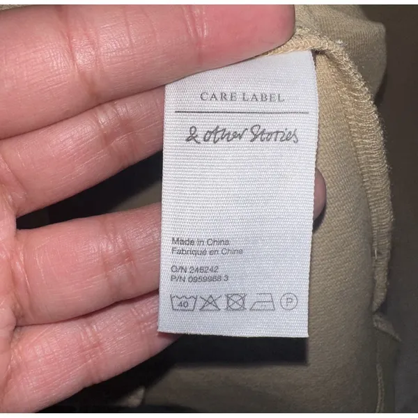 NEW Los Angeles Atelier + Other Stories Women Sz XS Brown Organic Cotton Dress - Image 5