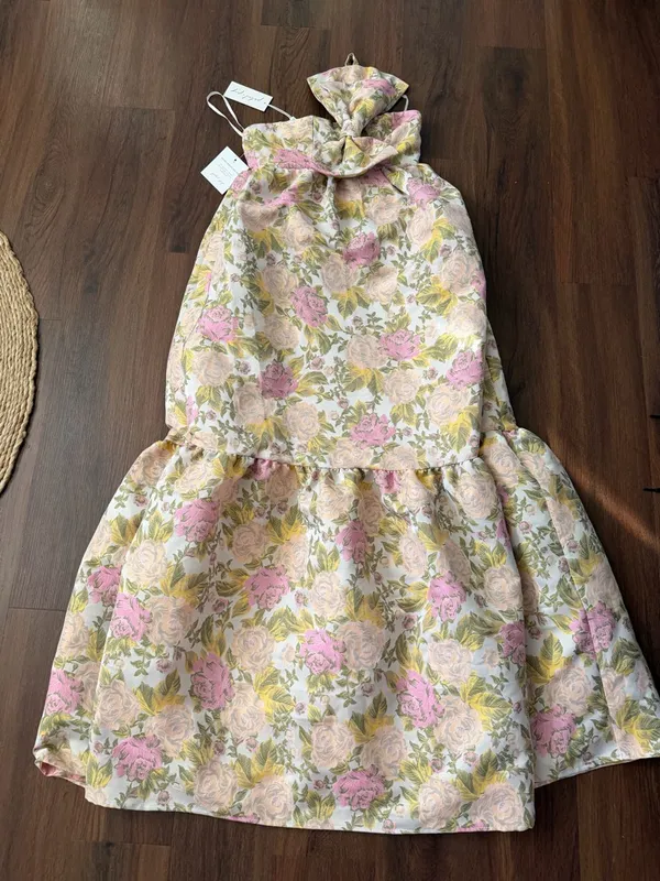 Nwt Petal & Pup Betina Bow Front Maxi Dress Multi Floral spring formal wedding - Image 7