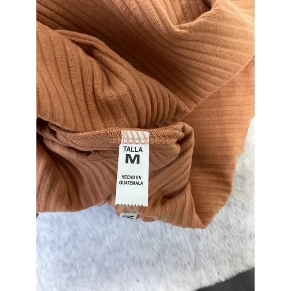 Billabong Womens Ribbed Tank Top Terracotta Orange Lettuce Hem Size M NWOT - Image 5