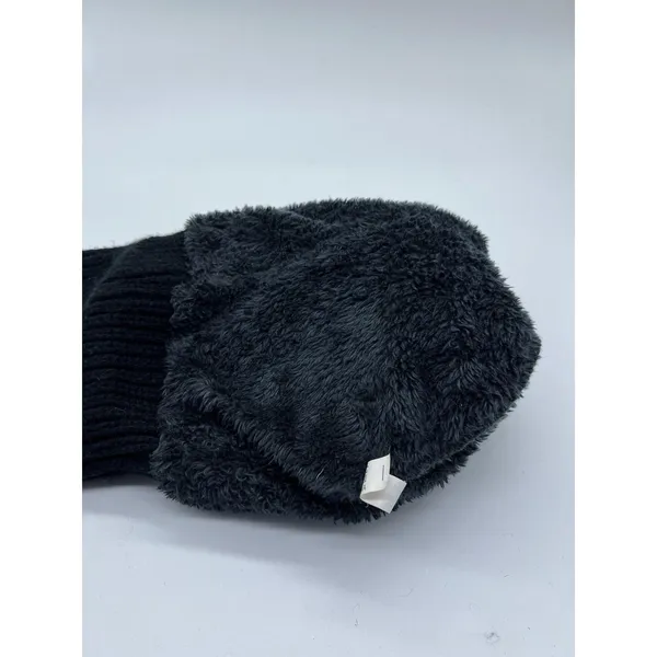 UGG Australia Hat Beanie Womens One Size Black Cable Knit Pom Lined Winter - Image 5